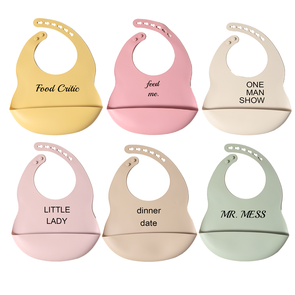 Waterproof Baby Bibs Silicone - 실리콘 턱받이 견적 메시지 소년 소녀를위한