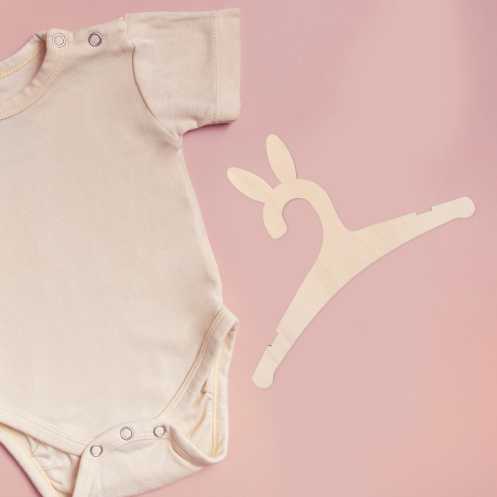 Baby Clothes - 나무 소재 아기 옷걸이 5개 세트,