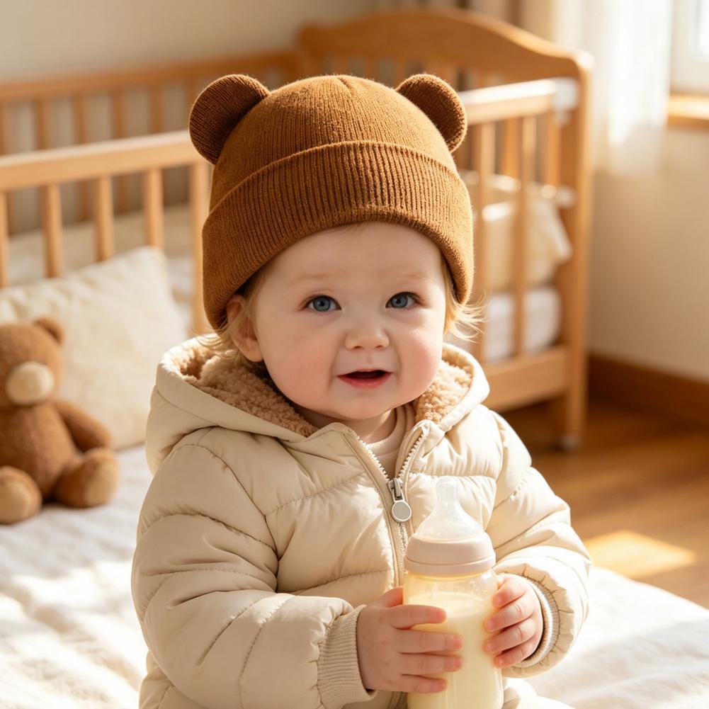 아기 겨울 니트 모자, 귀여운 곰돌이 귀가 달린 포근한 - Infant Beanie Hat With Ears 리뷰 및 가격