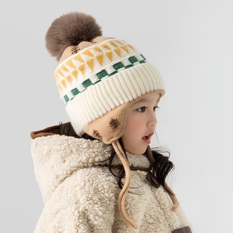 귀 보호 아기 비니 모자 귀덮개 부드럽고 따뜻한 폼폼  - Infant Beanie Hat With Ears 리뷰 및 가격