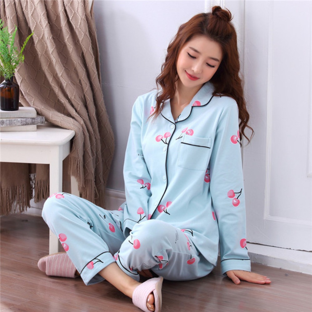 긴팔 여성용 투피스 잠옷 루즈핏 면 소재 파자마 세트  - Maternity Wear 리뷰 및 가격