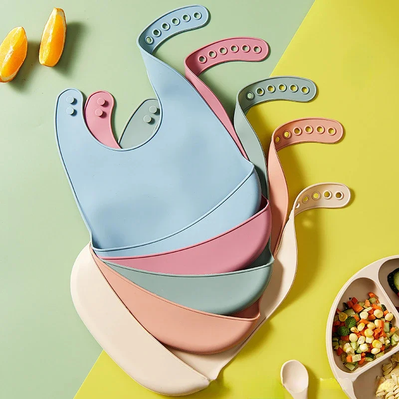1/2pcs 아기 턱받이 조절 가능한 방수 턱받이 아기 - Waterproof Baby Bibs Silicone 리뷰 및 가격