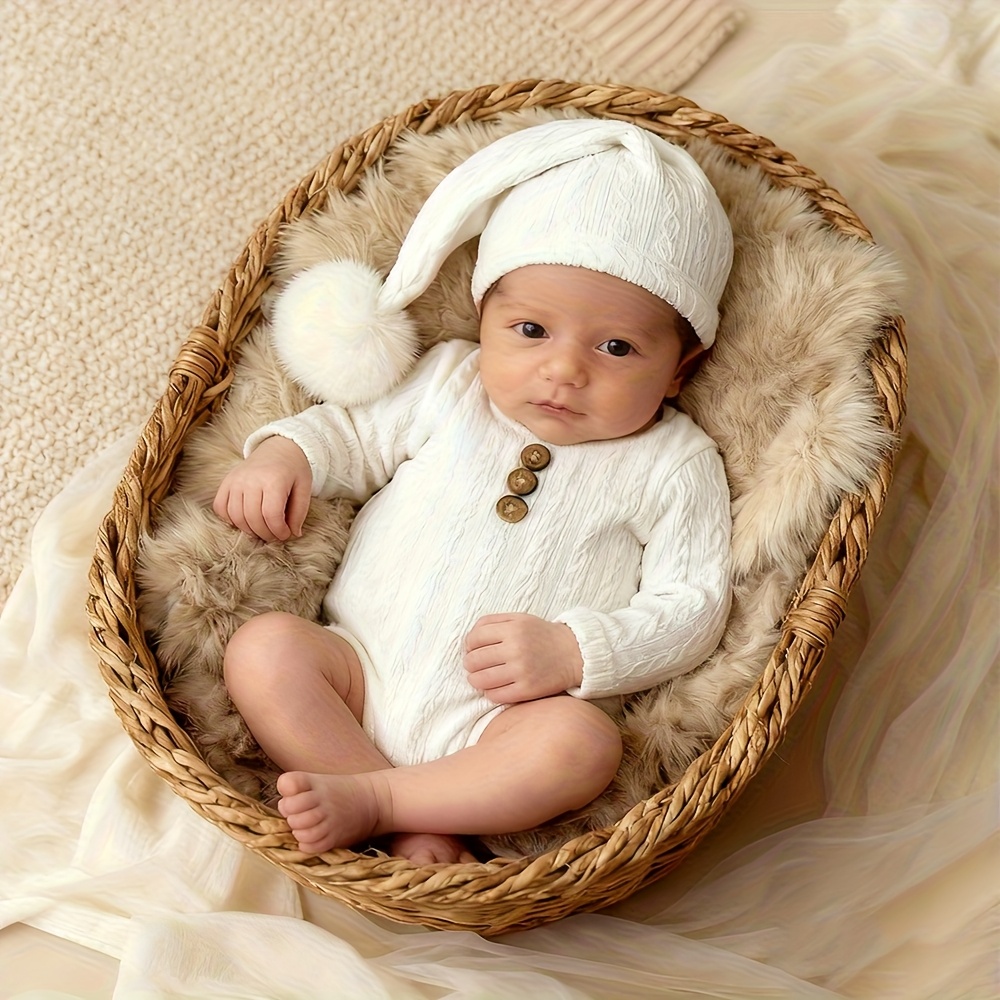 신생아 사진 소품 롬퍼 롱 테일 모자 세트 부드러운 니 - Infant Photography Props Outfit 리뷰 및 가격