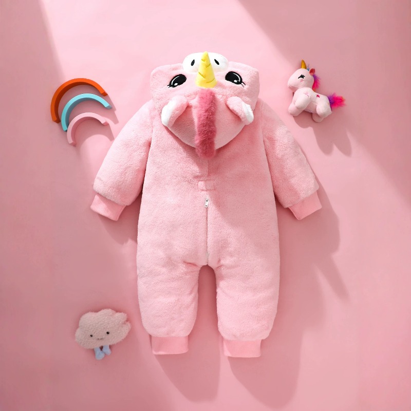 신생아용 핑크 유니콘 롬퍼 지퍼 후드 바디수트 만화 동 - Cotton Baby Onesies Zipper 리뷰 및 가격