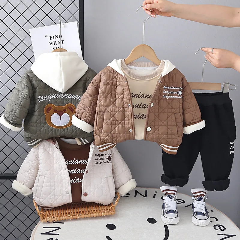 2025 겨울 어린이 남아 3피스 세트 따뜻한 플리스  - Toddler Boy Winter Fleece Jacket 리뷰 및 가격