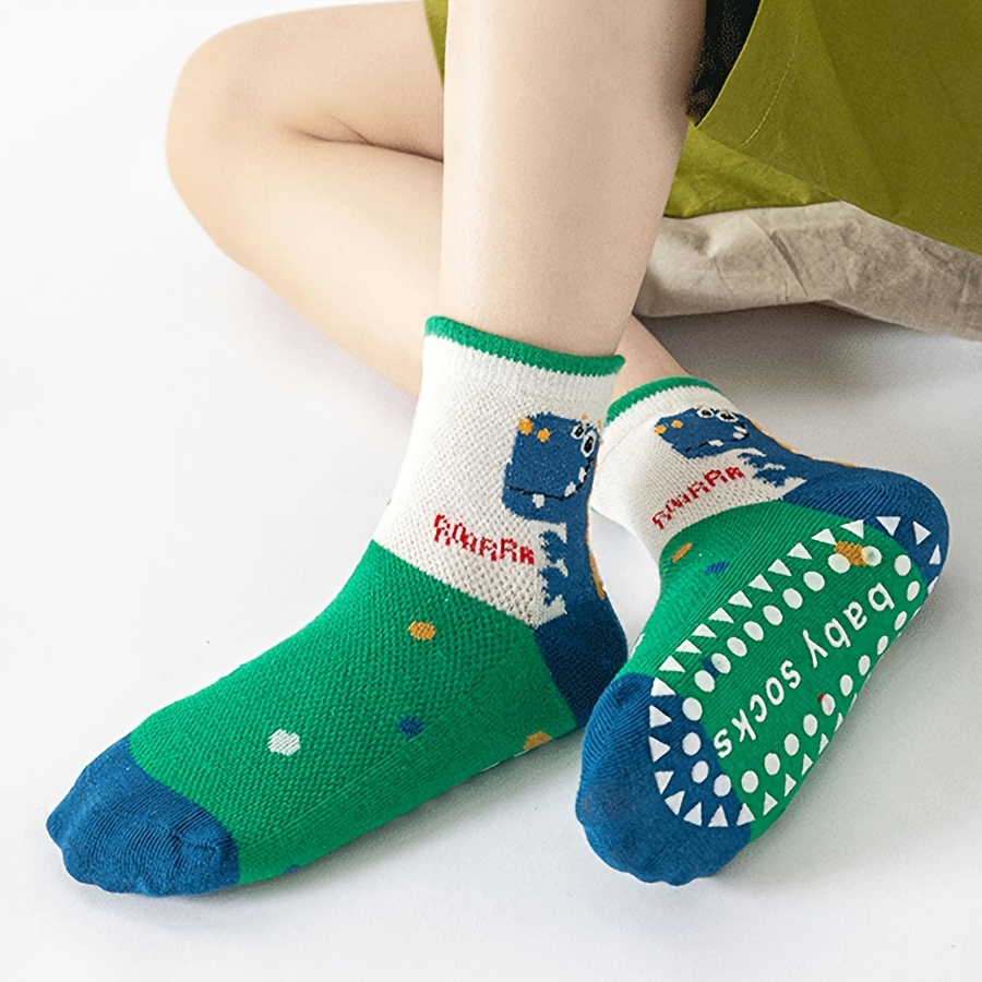 5 쌍의 바닥 양말 만화 접착제 바닥 양말 편지 줄무늬 - Unisex Baby Socks Non Slip 리뷰 및 가격