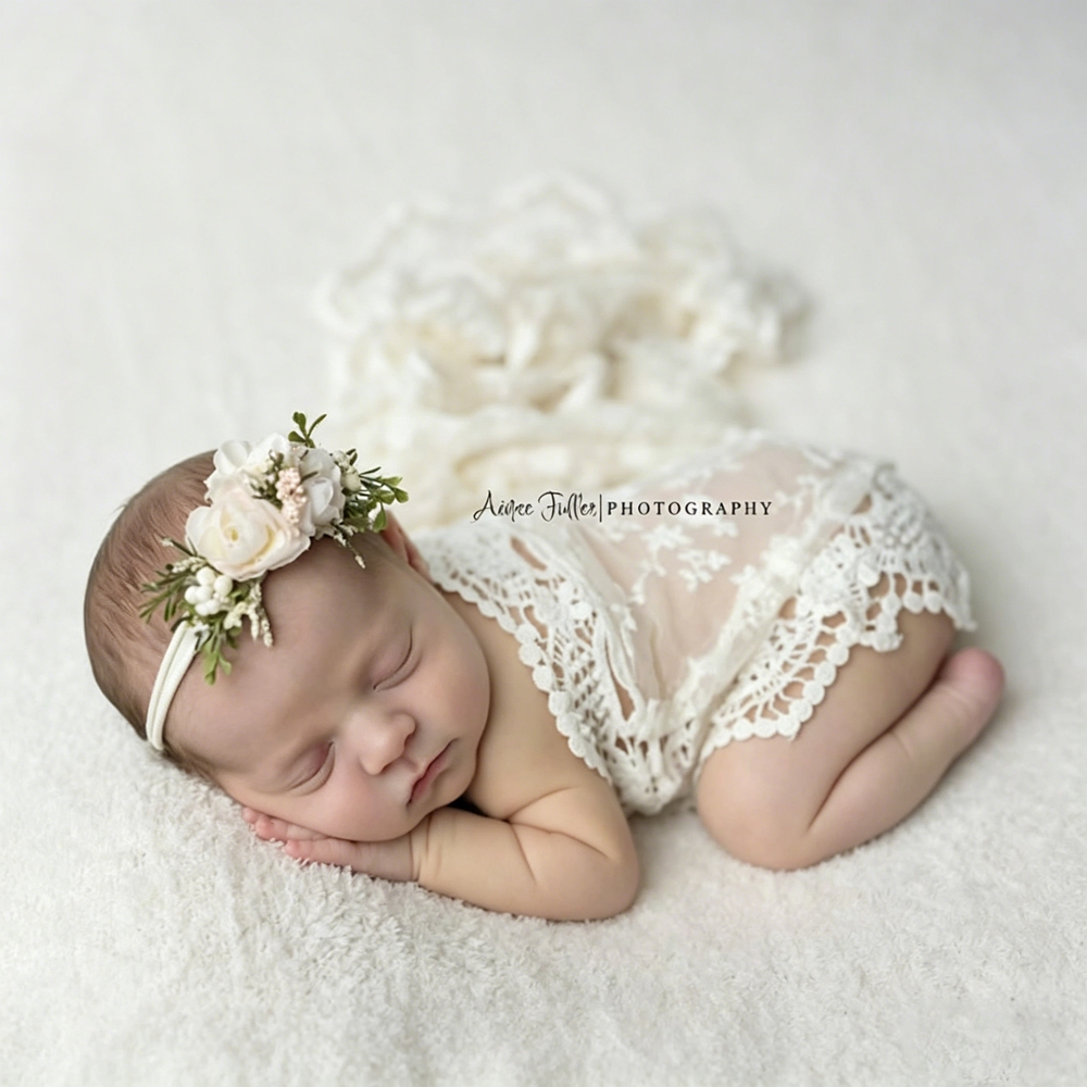 신생아 사진 촬영 소품 아기 레이스 베일 랩 세트 꽃무 - Infant Photography Props Outfit 리뷰 및 가격