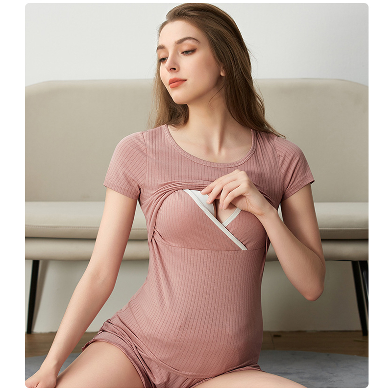 여름 출산 소프트 레이온 PJS 잠옷, 상향 리프트 모 - Maternity Wear 리뷰 및 가격