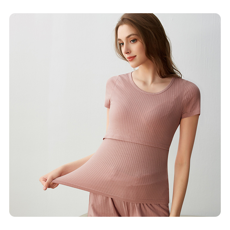 여름 출산 소프트 레이온 PJS 잠옷, 상향 리프트 모 - Maternity Wear 리뷰 및 가격