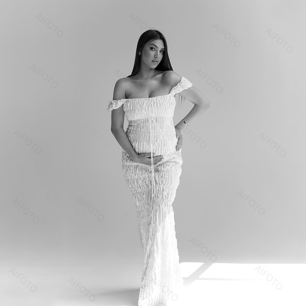 출산 드레스 사진 스튜디오 임신 가운 우아한 Pleat - Maternity Wear 리뷰 및 가격