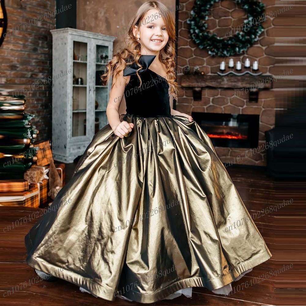 새로운 검은색과 금색 새틴 소재의 꽃무늬 드레스, 특별 - Toddler Girl Tulle Party Dress 리뷰 및 가격