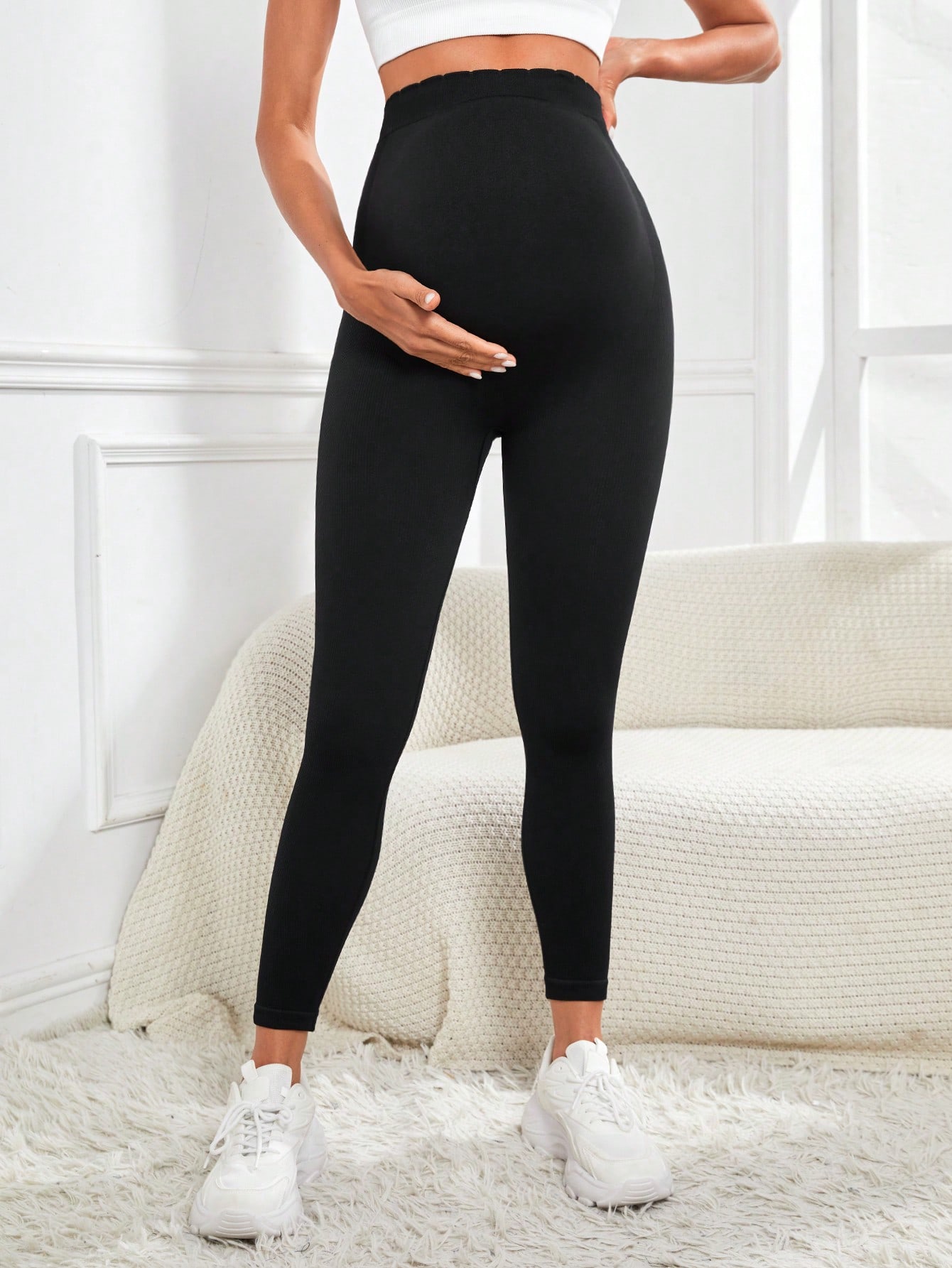 배 위의 여성용 출산 레깅스 임신 활동적인 착용 운동  - Maternity Wear 리뷰 및 가격