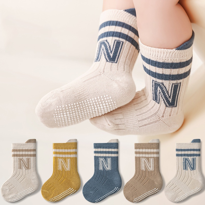 3 짝/몫 어린이 면화 편지 양말 캐주얼 스포츠 소녀  - Unisex Baby Socks Non Slip 리뷰 및 가격
