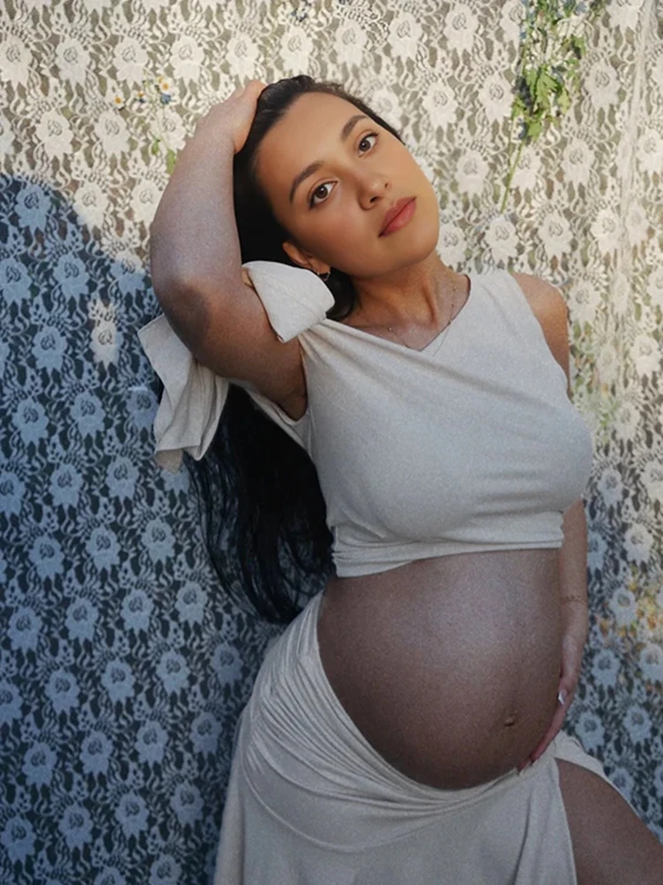 오프숄더 임부복 드레스 사진 촬영 투피스 세트 임신복  - Maternity Wear 리뷰 및 가격